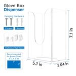 Acrylic Glove Dispenser, Wall-Mounted Glove Box Holder for Disposable Gloves Box & Tissue Box, Multipurpose Glove Box Organizer Glove Rack, Space Saving Design for Workshop Office Kitchen Garage
