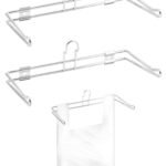 2-Pack T-Shirt Bag Rack Wall Mount, Chrome-Plated Metal T-Shirt Retail Bag Holders, 12-Inch Width, 6″ Arm, Easy Install Bag Holder for Retail and Checkout Counters
