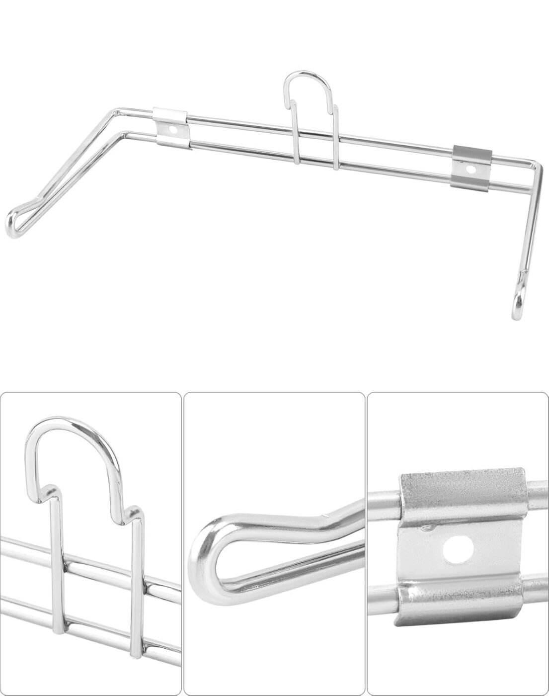 2-Pack T-Shirt Bag Rack Wall Mount, Chrome-Plated Metal T-Shirt Retail Bag Holders, 12-Inch Width, 6" Arm, Easy Install Bag Holder for Retail and Checkout Counters 4 2-Pack T-Shirt Bag Rack Wall Mount, Chrome-Plated Metal T-Shirt Retail Bag Holders, 12-Inch Width, 6″ Arm, Easy Install Bag Holder for Retail and Checkout Counters - image 4