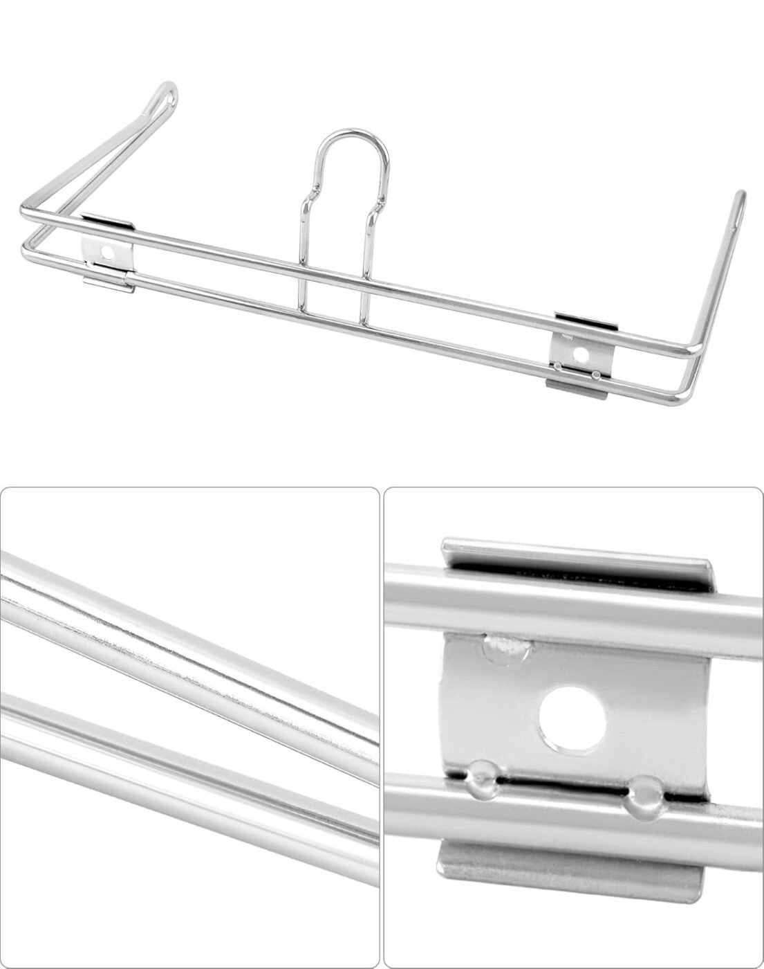 2-Pack T-Shirt Bag Rack Wall Mount, Chrome-Plated Metal T-Shirt Retail Bag Holders, 12-Inch Width, 6" Arm, Easy Install Bag Holder for Retail and Checkout Counters 5 2-Pack T-Shirt Bag Rack Wall Mount, Chrome-Plated Metal T-Shirt Retail Bag Holders, 12-Inch Width, 6″ Arm, Easy Install Bag Holder for Retail and Checkout Counters - image 5
