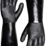 932°F Extreme Heat Resistant Gloves for Grill BBQ, Waterproof Long Sleeve Pit Grill Gloves for Fryer, Baking, Oven,Smoker,Fireproof, Oil Resistant Neoprene Coating（14-Inch ）