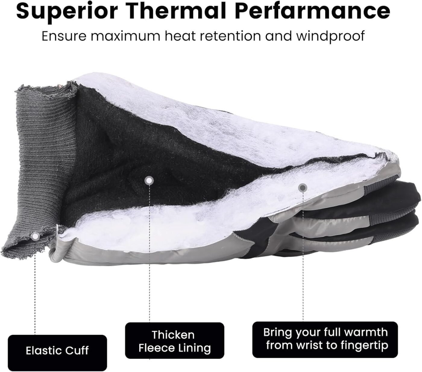 Winter Ski Gloves, Windproof Glove for Men & Women, Touchscreen Snow Gloves for Cold Weather, Thermal Warm Glove 5 Winter Ski Gloves, Windproof Glove for Men & Women, Touchscreen Snow Gloves for Cold Weather, Thermal Warm Glove - image 5