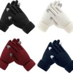 Winter Gloves for Women – Warm Womens Winter Gloves, Touchscreen Knit Glove with Elastic Cuff for Cold Weather