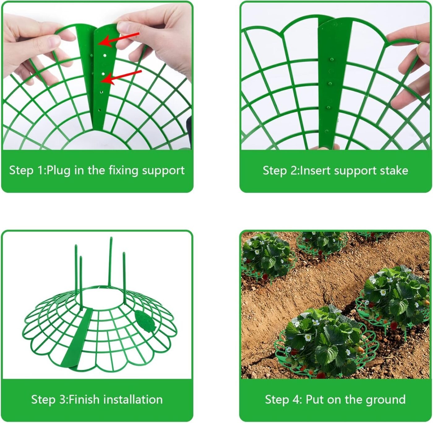 15Pack Strawberry Supports - Strawberry Plant Support Stand Strawberry Growing Racks Protector Strawberry Growing Frame Holder Cage (15, B) 3 15Pack Strawberry Supports – Strawberry Plant Support Stand Strawberry Growing Racks Protector Strawberry Growing Frame Holder Cage (15, B) - image 3