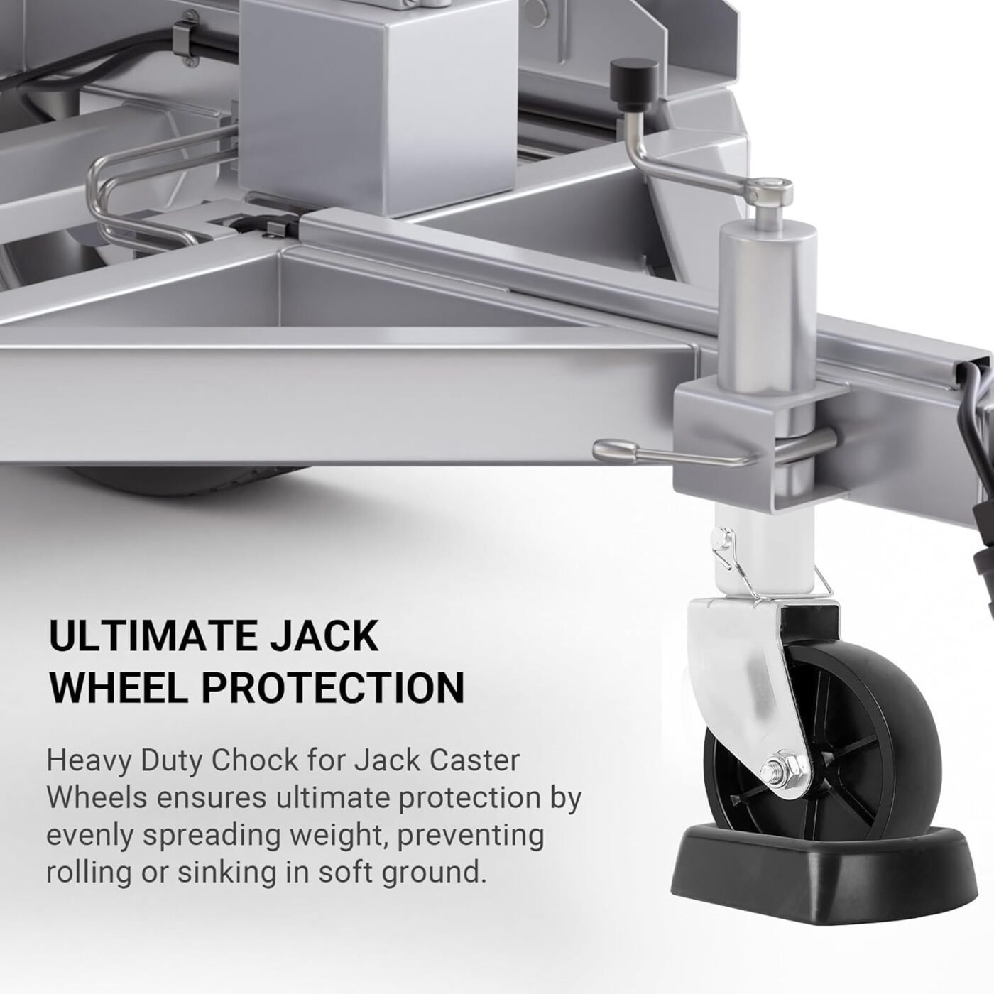 Jack Wheel Chock Stabilizer - Heavy Duty Rubber Travel Trailer Jack Caster Wheel Dock 6" Single Wheel Stopper for Boat RV Trailers and Caravans 3 Jack Wheel Chock Stabilizer – Heavy Duty Rubber Travel Trailer Jack Caster Wheel Dock 6″ Single Wheel Stopper for Boat RV Trailers and Caravans - image 3