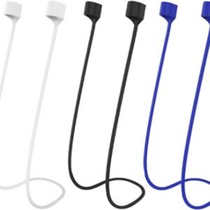 Airpod Strap,Magnetic Anti-Lost Air Pod Neck Strap Lanyard for AirPods 4/3/2/1,AirPod Pro 2/1 Soft Silicone Airpods Accessories Holder Strap for Running,Fitness,Dancing(White/Blue/Black)