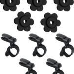 HOOSUN 10 Pack Garden Flags Clips And Stoppers,Tiger Clips For Garden Flag Holder,Rubber Stoppers Yard Flag Holder Clip for Small Flags Pole 4th of July Accessories