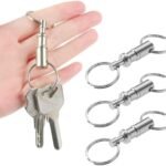 CooBigo 3 Pack Quick Release Detachable Keychain Dual Pull Apart Key Chain Spring Split Snap Separate Double Key Ring Lock Valet Keys Flashlights DIY Crafts Accessories