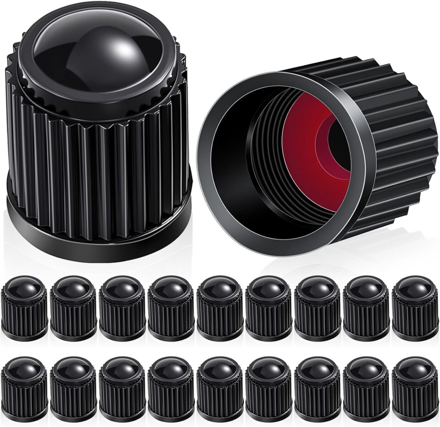 20 Pcs Tire Valve Stem Caps Car Tire Caps Plastic Universal Valve Stem Covers for Bike Bicycle Cars SUV Trucks Motorcycles (Black) 1 20 Pcs Tire Valve Stem Caps Car Tire Caps Plastic Universal Valve Stem Covers for Bike Bicycle Cars SUV Trucks Motorcycles (Black)