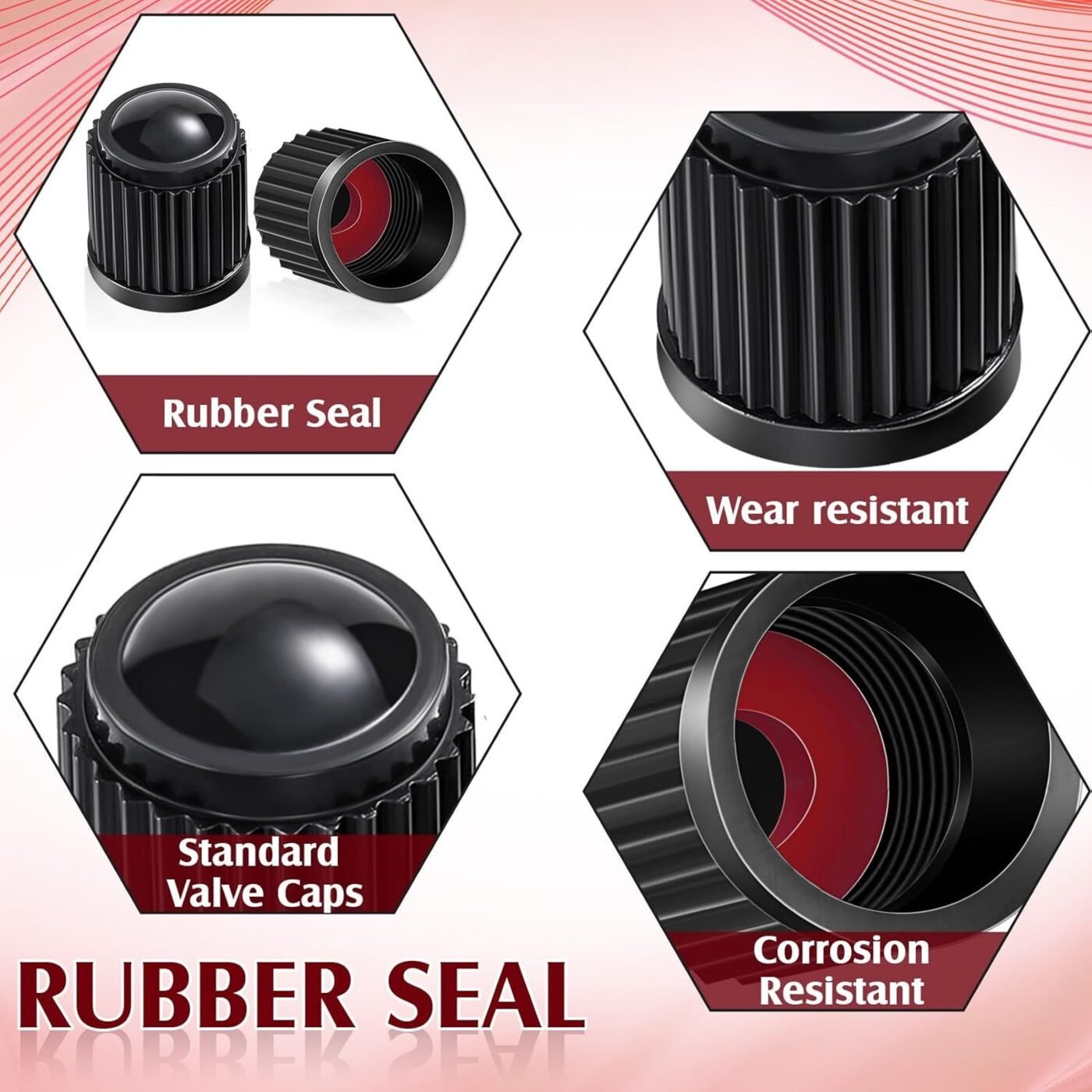 20 Pcs Tire Valve Stem Caps Car Tire Caps Plastic Universal Valve Stem Covers for Bike Bicycle Cars SUV Trucks Motorcycles (Black) 3 20 Pcs Tire Valve Stem Caps Car Tire Caps Plastic Universal Valve Stem Covers for Bike Bicycle Cars SUV Trucks Motorcycles (Black) - image 3