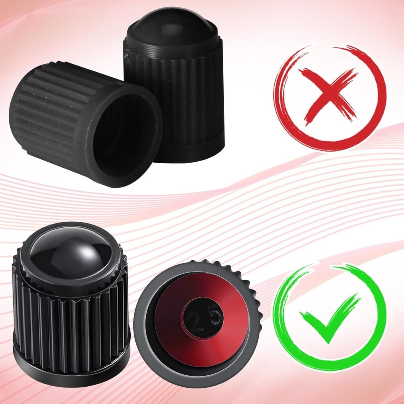 20 Pcs Tire Valve Stem Caps Car Tire Caps Plastic Universal Valve Stem Covers for Bike Bicycle Cars SUV Trucks Motorcycles (Black) 5 20 Pcs Tire Valve Stem Caps Car Tire Caps Plastic Universal Valve Stem Covers for Bike Bicycle Cars SUV Trucks Motorcycles (Black) - image 5