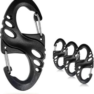 12 Pack 2″ Carabiner Clip Plastic S Carabiner Clips Paracord Keychain Hooks for Key Chain Backpacks Bags Zipper Clip Accessories