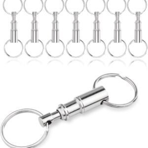 CooBigo 8 Pack Detachable Keychain Quick Release Key Chain, Pull Apart Key Chain for Outdoor Active Backpack Key Holder kits
