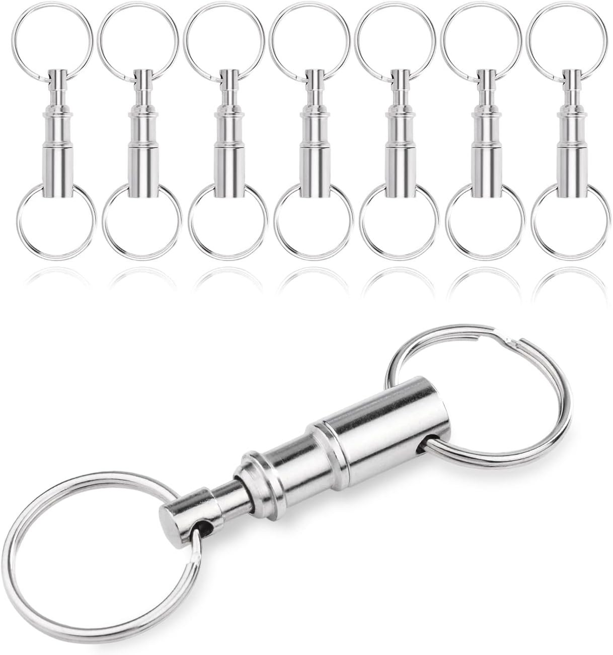 CooBigo 8 Pack Detachable Keychain Quick Release Key Chain, Pull Apart Key Chain for Outdoor Active Backpack Key Holder kits 1 CooBigo 8 Pack Detachable Keychain Quick Release Key Chain, Pull Apart Key Chain for Outdoor Active Backpack Key Holder kits
