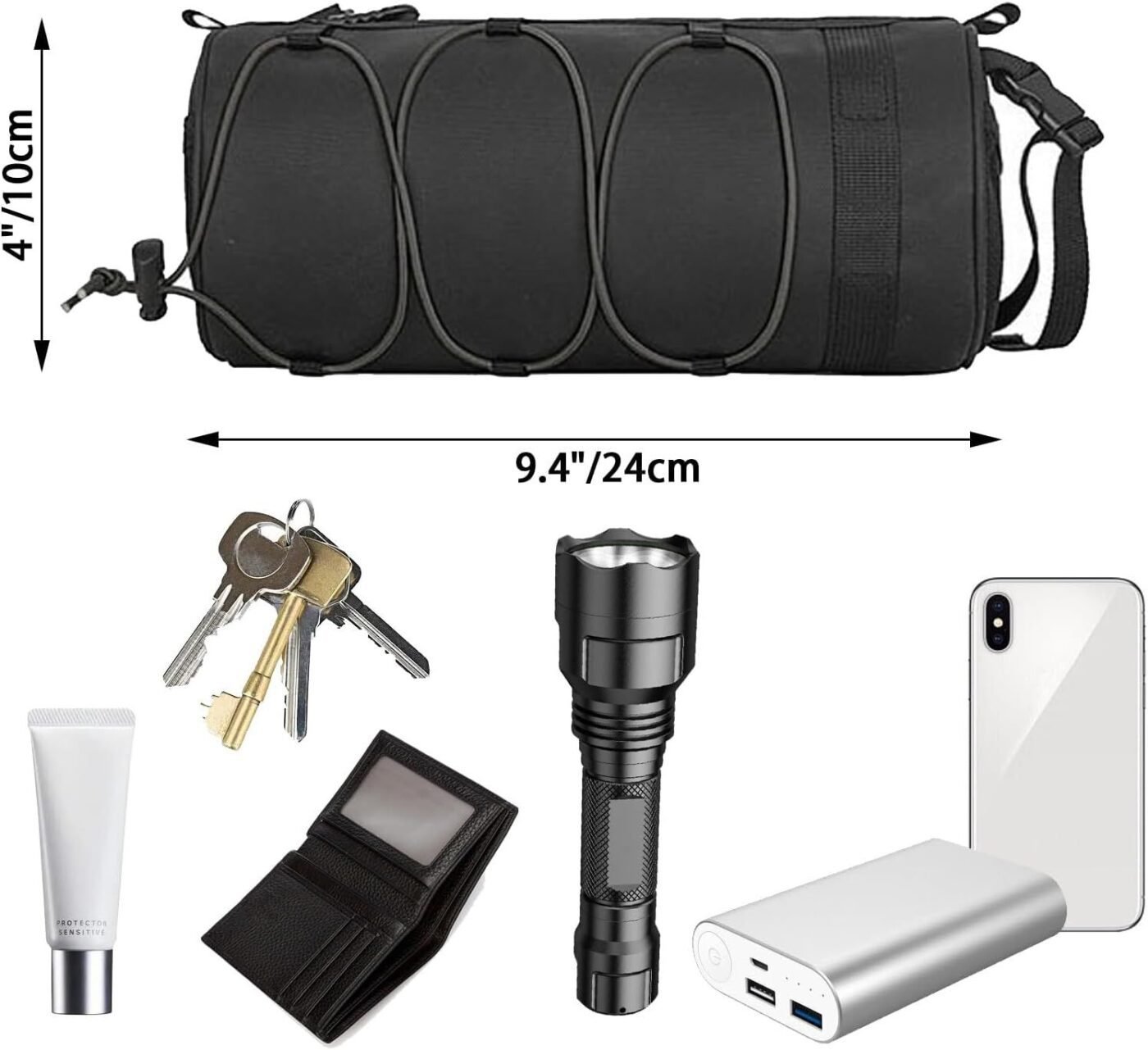 2.5L Bike Handlebar Bag, Waterproof Bicycle Accessories, Bike Frame Front Pouch with Zipper and Shoulder Strap 2 2.5L Bike Handlebar Bag, Waterproof Bicycle Accessories, Bike Frame Front Pouch with Zipper and Shoulder Strap - image 2