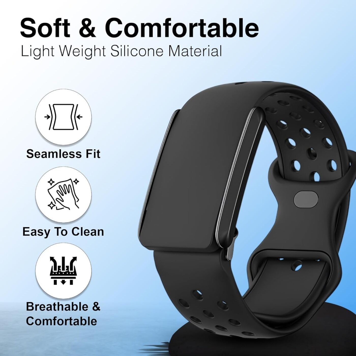 Silicone Replacement Band Compatible with WHOOP 4.0 – Adjtable Sport Strap for WHOOP Fitness Tracker – Breathable, Durable, Comfortable 2 Silicone Replacement Band Compatible with WHOOP 4.0 – Adjtable Sport Strap for WHOOP Fitness Tracker – Breathable, Durable, Comfortable - image 2