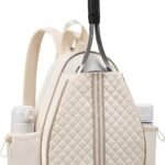 Tennis Bag, Quilted Tennis Sling Crossbody Backpack, Water Resistant Tennis Racket Bags for Women Men, Suitable for Pickleball Tennis Badminton