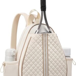 Tennis Bag, Quilted Tennis Sling Crossbody Backpack, Water Resistant Tennis Racket Bags for Women Men, Suitable for Pickleball Tennis Badminton