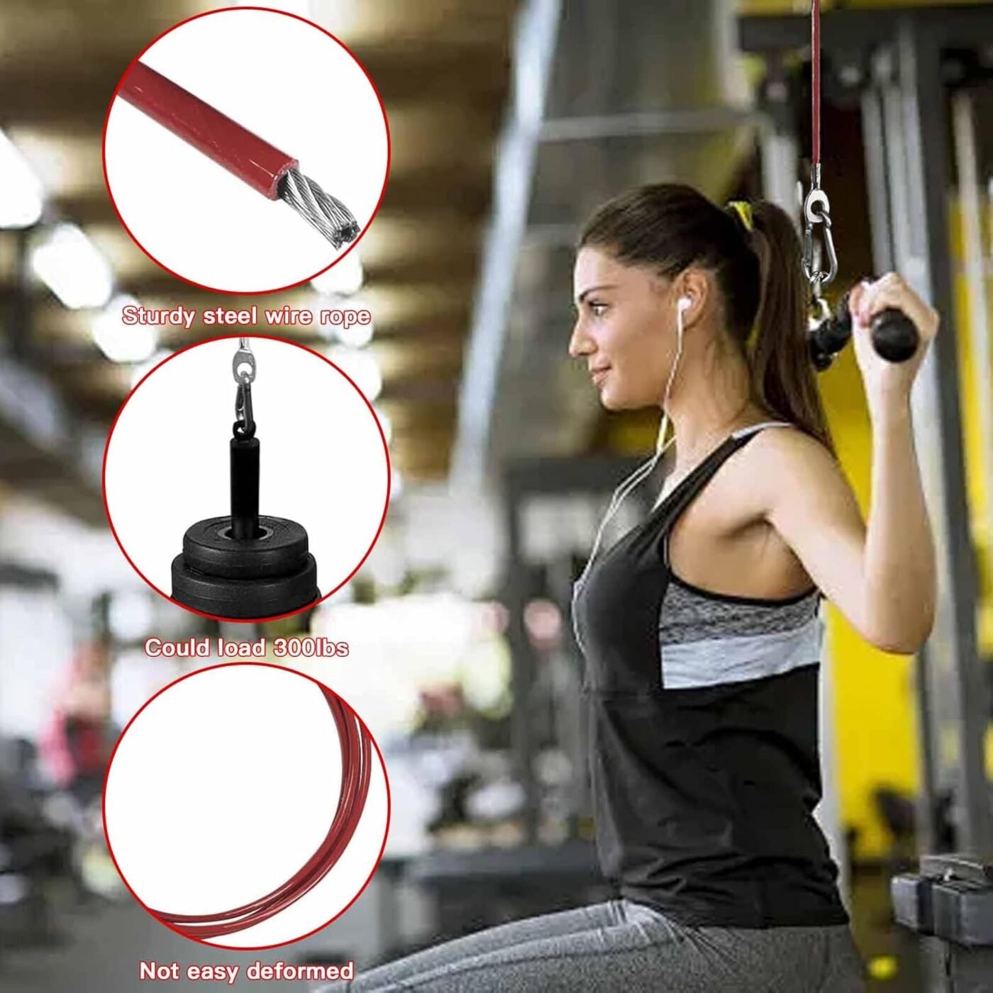 Replacement Cables for Home Gym, Fitness Pulley Cable, Weight Machine Cable -Thick 5mm(0.2inch) Heavy Duty Steel Wire Rope Gym 138'' 3 Replacement Cables for Home Gym, Fitness Pulley Cable, Weight Machine Cable -Thick 5mm(0.2inch) Heavy Duty Steel Wire Rope Gym 138” - image 3