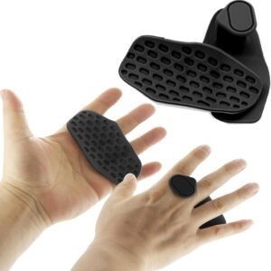 Weight Lifting Grips – Rubber Anti-Slip Workout Grips, Ergonomics Hand Protector Gloves for Gym Training and Exercise, Dumbbell, Bar Pad, Pull Up Men Women, No Sweaty (Black)