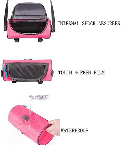 Waterproof Bicycle Handlebar Bag with Transparent Pouch and Adjustable Strap High-Capacity Cycling Front Pack #2 Pink 4 Waterproof Bicycle Handlebar Bag with Transparent Pouch and Adjustable Strap High-Capacity Cycling Front Pack #2 Pink - image 4