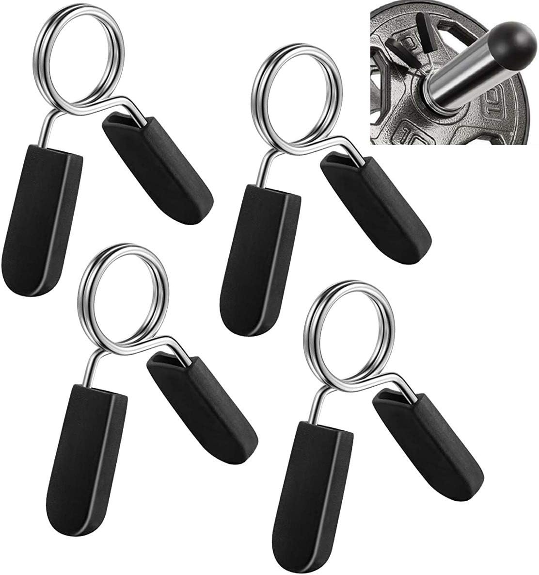 1 inch (25 mm) Spring Clip Collars with Easy-Grip Handle for Smooth Dumbbell Handle or Weightlifting Barbell (Pack of 4) 1 1 inch (25 mm) Spring Clip Collars with Easy-Grip Handle for Smooth Dumbbell Handle or Weightlifting Barbell (Pack of 4)