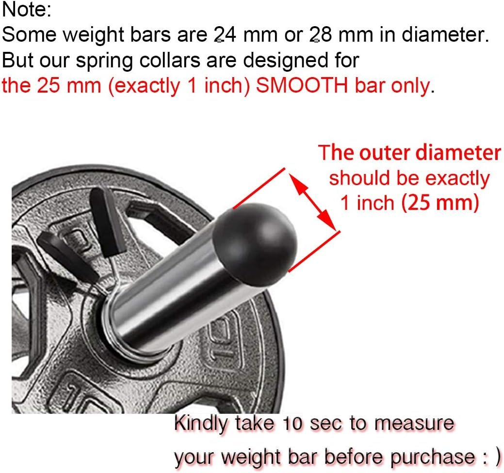 1 inch (25 mm) Spring Clip Collars with Easy-Grip Handle for Smooth Dumbbell Handle or Weightlifting Barbell (Pack of 4) 2 1 inch (25 mm) Spring Clip Collars with Easy-Grip Handle for Smooth Dumbbell Handle or Weightlifting Barbell (Pack of 4) - image 2