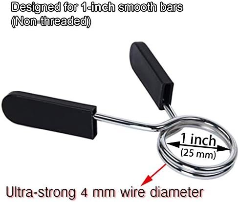 1 inch (25 mm) Spring Clip Collars with Easy-Grip Handle for Smooth Dumbbell Handle or Weightlifting Barbell (Pack of 4) 3 1 inch (25 mm) Spring Clip Collars with Easy-Grip Handle for Smooth Dumbbell Handle or Weightlifting Barbell (Pack of 4) - image 3