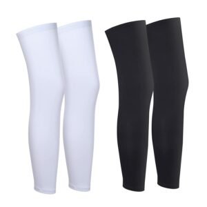 4 Pieces Sports Leg Sleeves, Breathable Sun Protection Leg Covers, Quick-Dry Full Length Leg Sleeves for Men Women, Ideal for Running Basketball Cycling