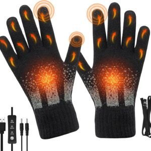 USB Heated Gloves, Winter Warm Heated Gloves Touchscreen Gloves Hand Warmers Work Gloves Unisex Washable Knitting Glove (style2)