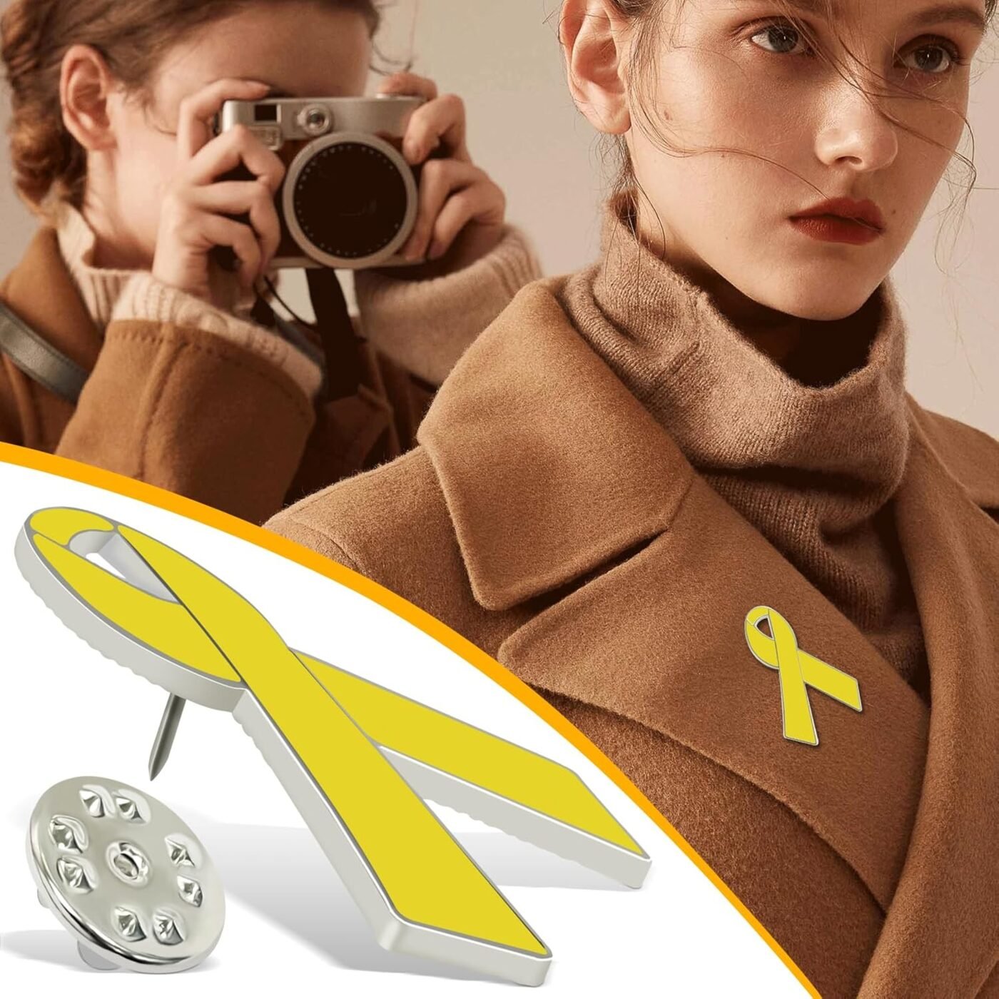 Yellow Ribbon Brooch Israel Hostage Women Men Bring Them Home Brooch Yellow Ribbon Breast Cancer Awareness Stand-Up Collar Brooch Support Campaign Charitable Donations Events Gift Items Accessories 2 pcs. 3 Yellow Ribbon Brooch Israel Hostage Women Men Bring Them Home Brooch Yellow Ribbon Breast Cancer Awareness Stand-Up Collar Brooch Support Campaign Charitable Donations Events Gift Items Accessories 2 pcs. - image 3