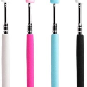 4 Pcs Telescopic Teachers Pointer, Extendable Whiteboard Finger Pointer Stick, Mini Retractable Classroom Pointer for Elementary School Kindergarten Teacher,Guides, Coach,Extends to 21.65″