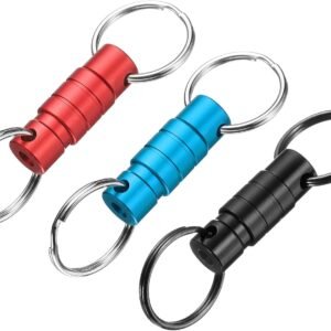 Quick Release Keychain, Detachable Pull Apart Key Rings Clip Spring Split Snap Separate Keychains Lock Holder Wine Red Blue –