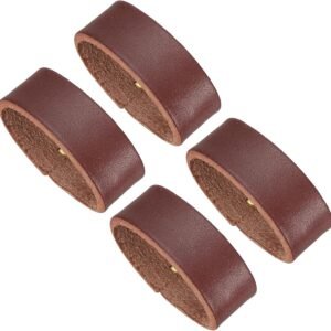 Leather Loop Keeper, Loops Belt Keeper Retainer Straps Replacement Reddish Brown 1.5″/1.6″