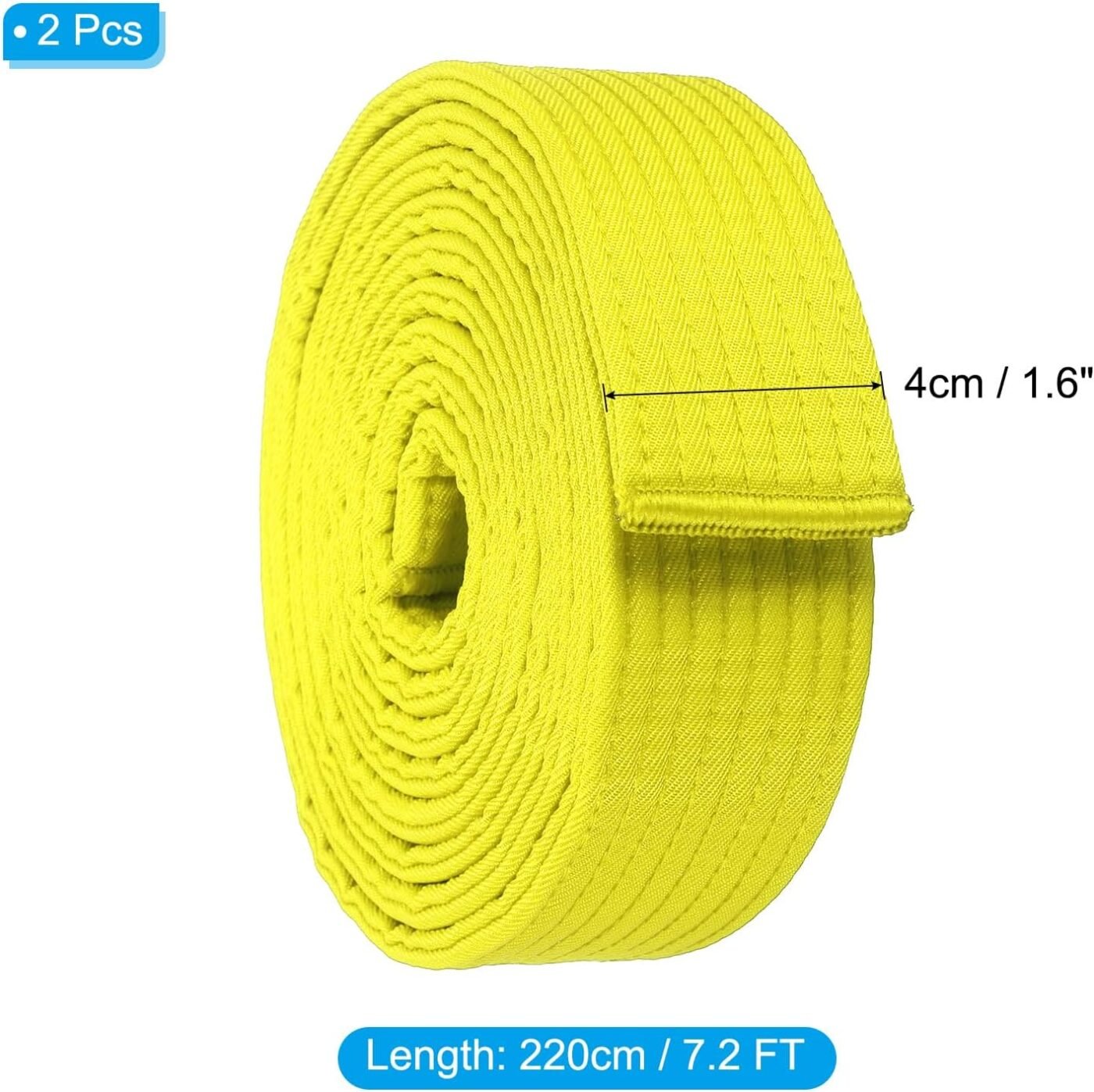 Taekwondo Colored Ranking Belts, Polyester Martial Arts Judo Karate Belt for Coach Teaching Practice Yellow 1.6IN x 7.2FT 2 Taekwondo Colored Ranking Belts, Polyester Martial Arts Judo Karate Belt for Coach Teaching Practice Yellow 1.6IN x 7.2FT - image 2