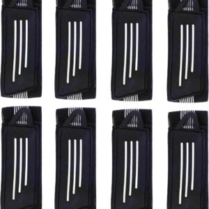 8 Pack Elastic Bike Bicycle Ankle Leg Riding Puttee Cycling Safety Bind Pant Bands Clip Strap Belt Fully Adjustable Cycling, Jogging, Camping (Black)