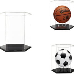 Basketball Display Case,Soccer Ball case, Acrylic Collectible Case, Soccer and Volleyball Collection Sports Souvenir Box (13.4 in X 11.8 13.4 in)