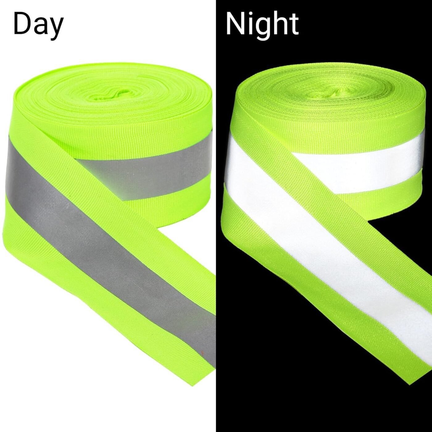 2 Rolls 2" x 66ft Reflective Ribbon, High Visibility Tape Strip, Sew On Safety Fabric Material, Silver Florescent Warning Strip Webbing for Walking Cycling Clothes Backpacks at Night 3 2 Rolls 2″ x 66ft Reflective Ribbon, High Visibility Tape Strip, Sew On Safety Fabric Material, Silver Florescent Warning Strip Webbing for Walking Cycling Clothes Backpacks at Night - image 3