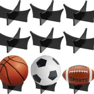 Ball Standard – Acrylic – Football, Basketball, Soccer, Volleyball, Rugby, etc. Display Standard – Ball Holders – 6 pieces – Black