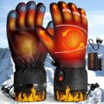 Gloves – Warm winter gloves – Rechargeable heated gloves – 3 heating settings, 360° heating – Touchscreen, waterproof/windproof – Winter ski/cycling/hiking gloves (unisex)
