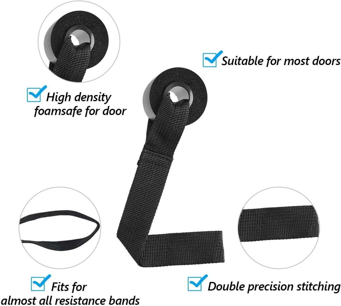 4 Pieces Door Resistance Bands Cable Door oam Exercise Training Strap or Workout itness 4 4 Pieces Door Resistance Bands Cable Door oam Exercise Training Strap or Workout itness - image 4