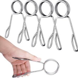 4 Pieces 2 Inch Dumbbell Spring Collars Barbell Clamps Locking Collars Clips or Weightliting Exercise itness Training Supplies (Silver)