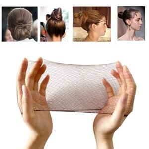 50PCS Hair Nets Invisible Elastic Edge Mesh Bun Hair Nets for Ballet Dance 20″ Brown