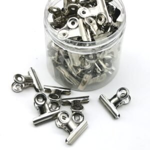 48PCS Bulldog Clips Silver 1.25 Inches,Mini Binder Clips,Metal Paper Clips with Transparent Storage Box,Hinge Clips for Crafts