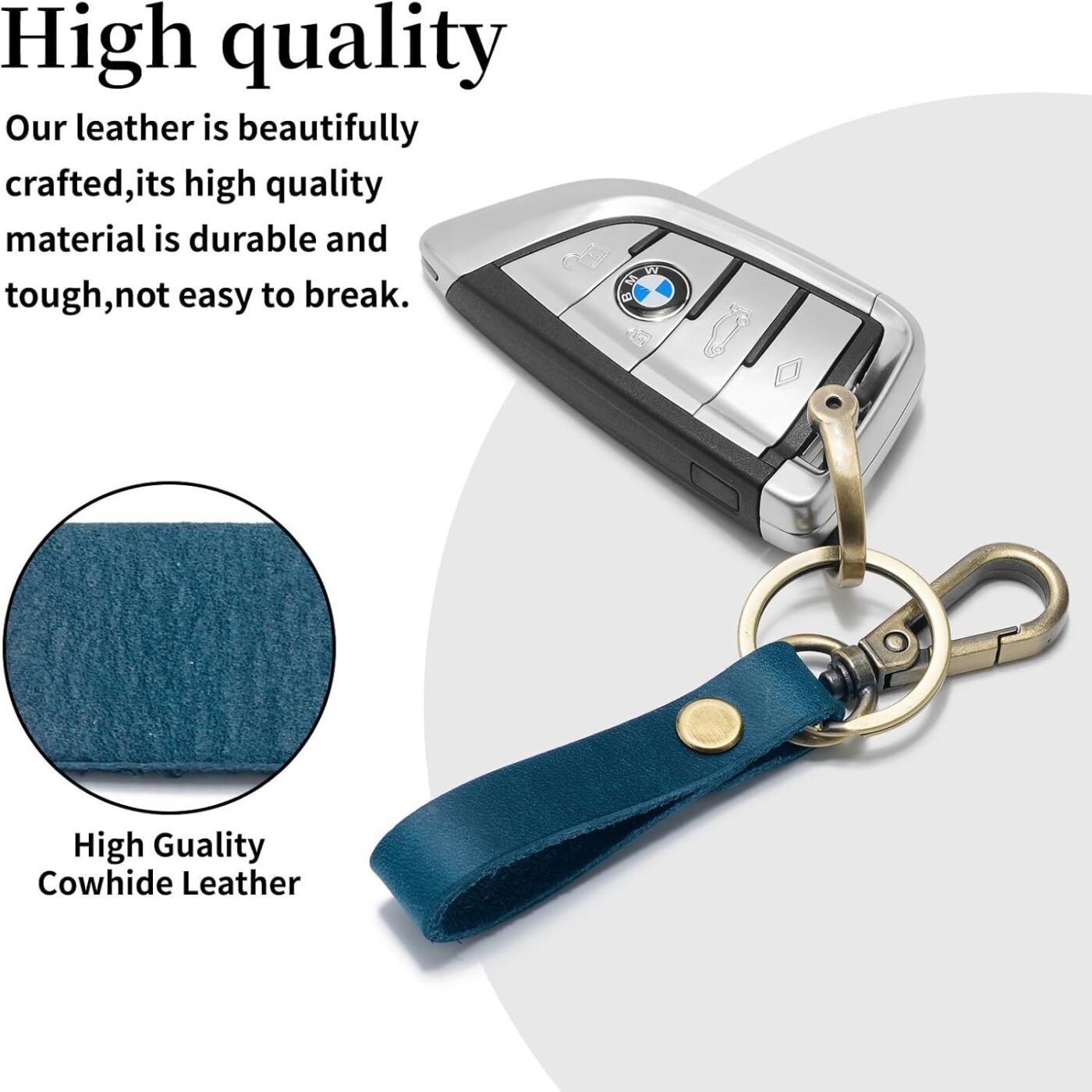 Leather Car Keychain Holder for Men and Women,Universal Keys Fob Key chains Accessories with Carabiner Clip 4 Leather Car Keychain Holder for Men and Women,Universal Keys Fob Key chains Accessories with Carabiner Clip - image 4