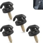 4 PCS Car Cargo Net Hooks, Multi-functional Vertical & Horizontal Trunk Organizer Hook, Rust-proof Screw-in Tie-down Fastener, Portable Storage Net Clip for Most Cars SUVs Trucks (Black)