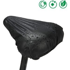 Bicycle Seat Cover, 2pcs Saddle Pad Bicycle, Elastic Waterproof Bicycle Saddle Cover (Black)
