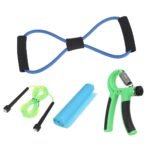 5pcs Yoga Resistance Bands Kit with Skipping Rope & Hand Gripper