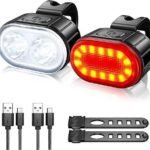 IPX4 Waterproof USB Rechargeable Bike Light Set – Front & Rear for Road Bike