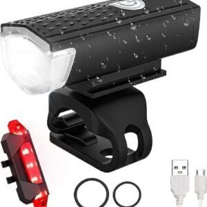 USB Rechargeable LED Bike Front Light – Waterproof, 5 Modes, for All Bikes